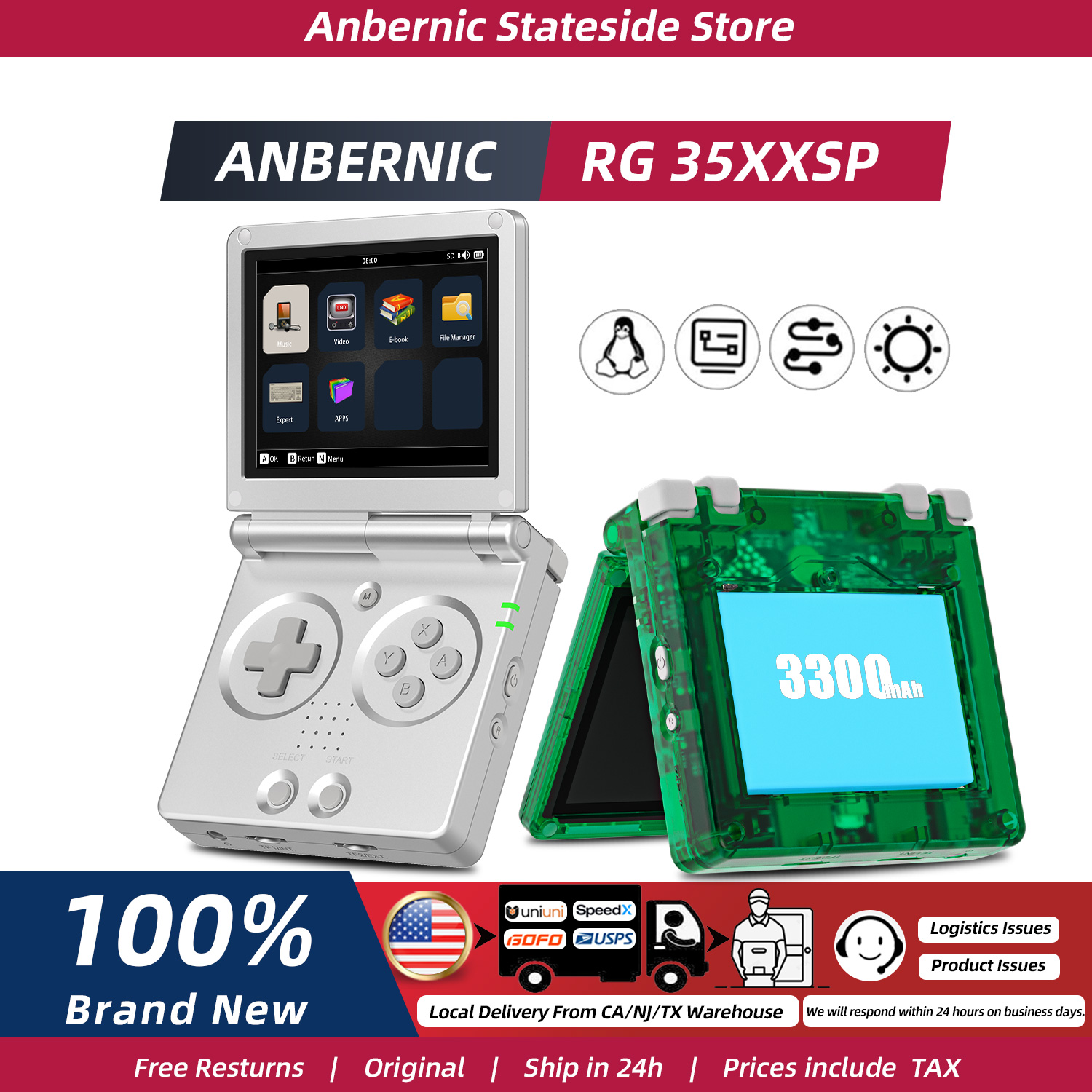 Retro Gaming Years - ANBERNIC RG35XXSP FILP Konsol Game Retro
