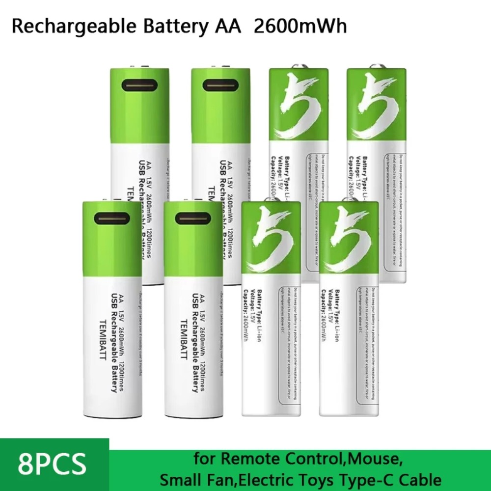 Rechargeable Battery Aa - 8 Buah Baterai Isi Ulang Kapasitas