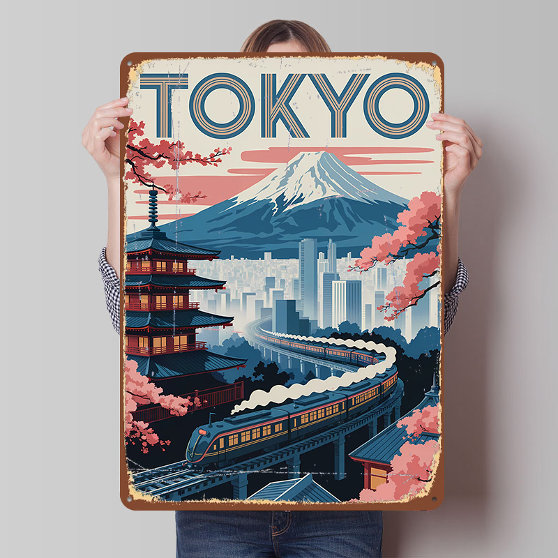 Retro Gaming Tokyo - Poster Kaleng Timah Tokyo Travel With