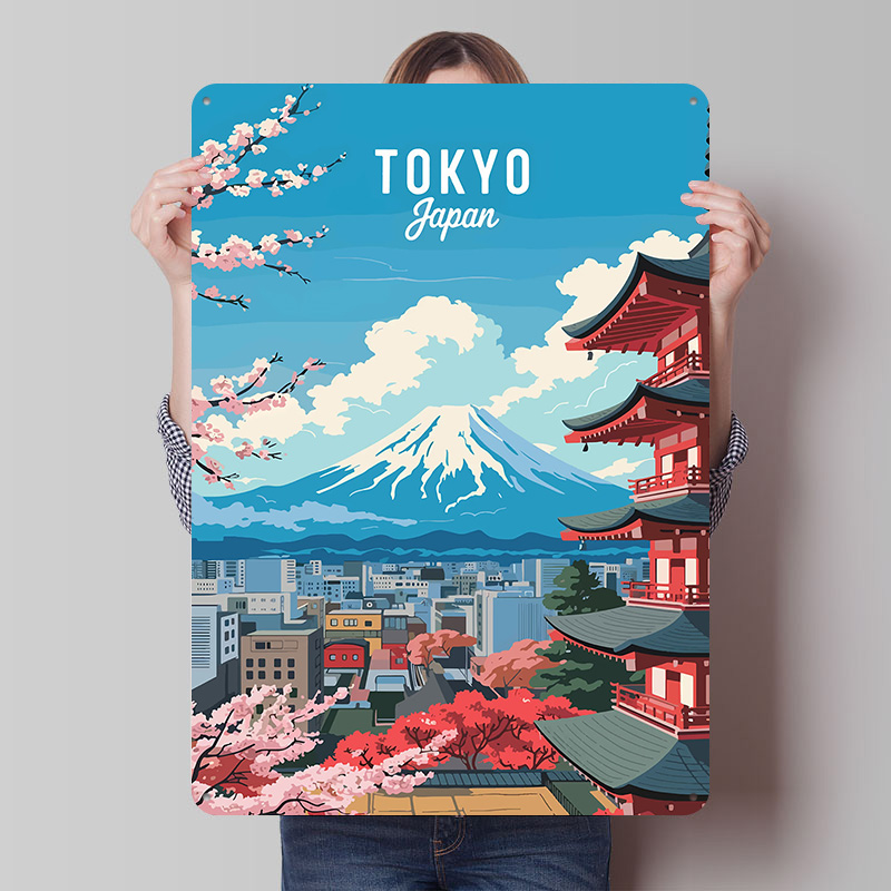 Retro Gaming Tokyo - Poster Plakat Timah Perjalanan Tokyo Jepang,