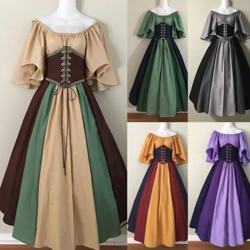 Retro Gaming Kit - Kostum Halloween untuk wanita, gaun Cosplay
