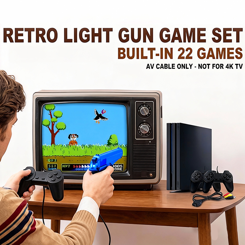 Retro Gaming Light Gun - Set Konsol Game Gaya PS 4