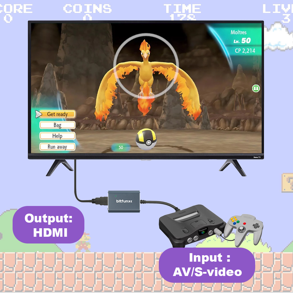 Bitfunx 720P Svideo / AV Ke Ad - Retro Gaming Handhelds ulasan dan harga