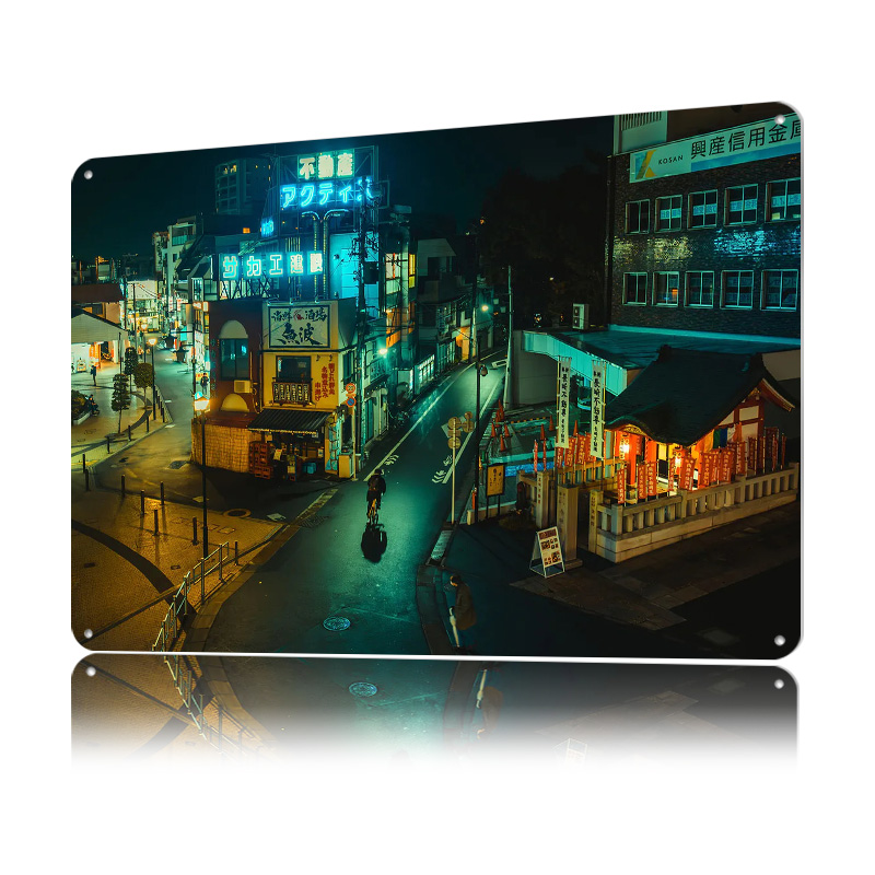 Poster Logam Kota Cyberpunk To - Retro Gaming Tokyo ulasan dan harga