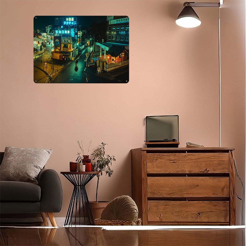 Poster Logam Kota Cyberpunk To - Retro Gaming Tokyo ulasan dan harga