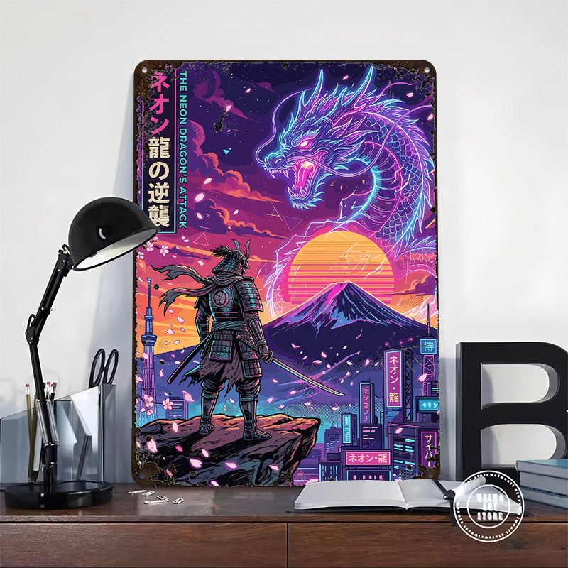 Poster Samurai Vs Neon Dragon  - Retro Gaming Tokyo ulasan dan harga
