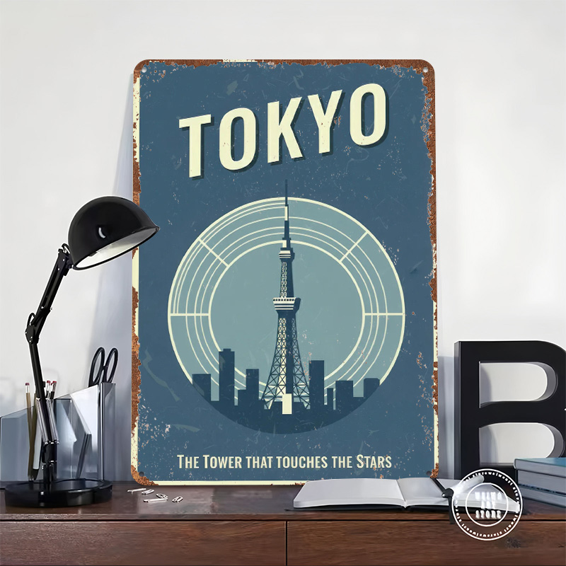 Poster Cetak Vintage Tokyo Tow - Retro Gaming Tokyo ulasan dan harga