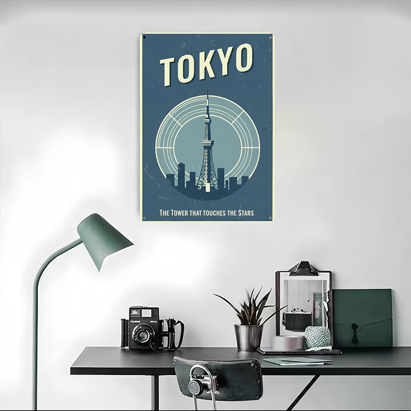 Poster Cetak Vintage Tokyo Tow - Retro Gaming Tokyo ulasan dan harga