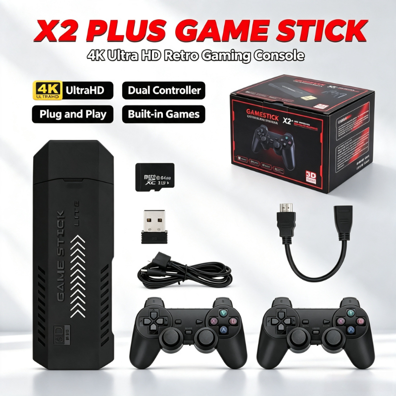 X2Plus Retro 4K 3D HD Game Sti - Retro Gaming Game Stick ulasan dan harga
